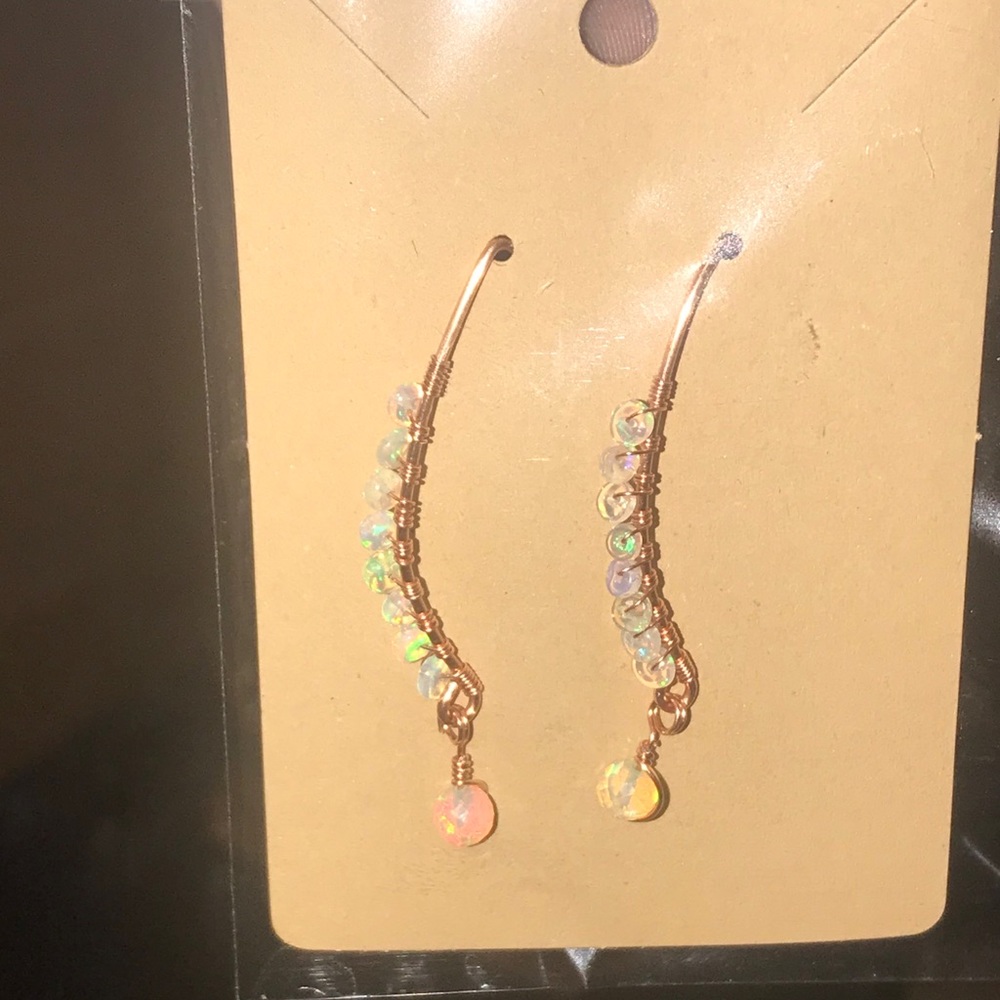 Opal Stick Earrings - Picture 2 of 2